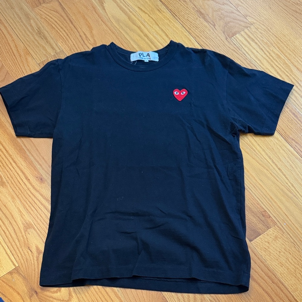 Comme des Garcons Black Tee with Red Heart
